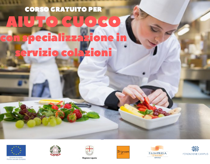Corso gratuito per Aiuto Cuoco. Prorogata al 22 Novembre la scadenza per iscriversi
