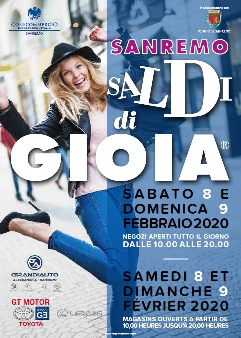 8-9 Febbraio 2020 A Sanremo ritornano “I Saldi di Gioia”