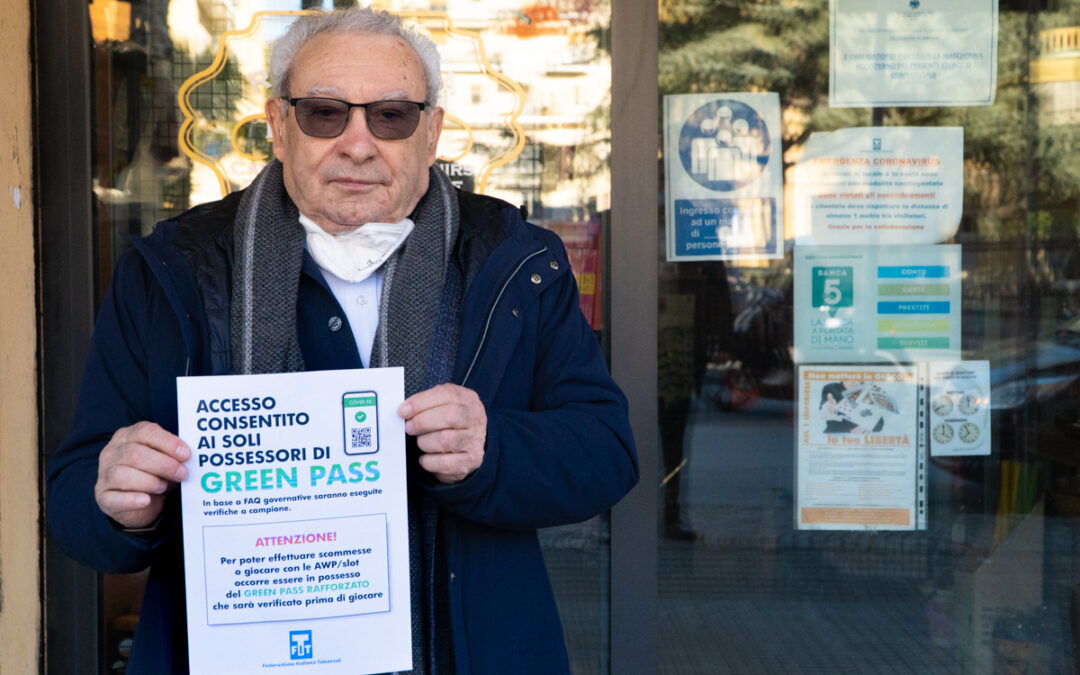Green pass: dal primo febbraio nessun controllo all’ingresso dei negozi, ma solo all’interno, a campione. Importante risultato della Confcommercio, attrvaerso la  Fit, la Federazione Tabaccai