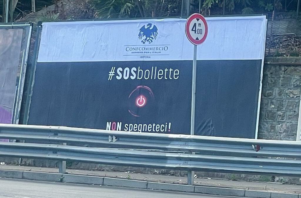 ‘#SOSbollette – Non spegneteci’, Confcommercio Imperia aderisce alla campagna nazionale. Lupi: “Governo consideri energivore e gasivore anche le piccole e le medie imprese”
