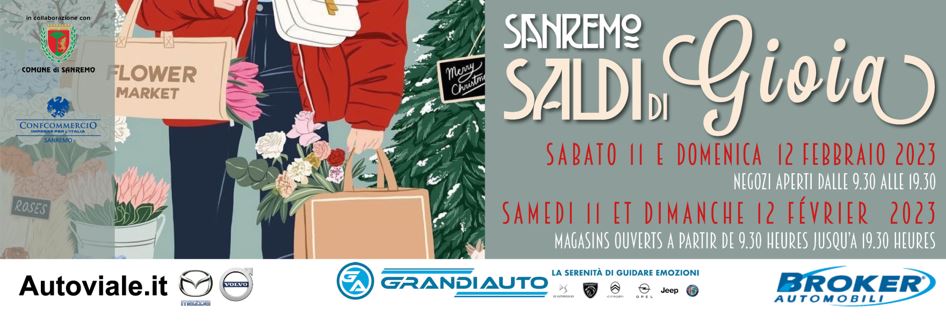 A Sanremo con il Festival sabato 11 e domenica 12 febbraio torna Saldi di gioia